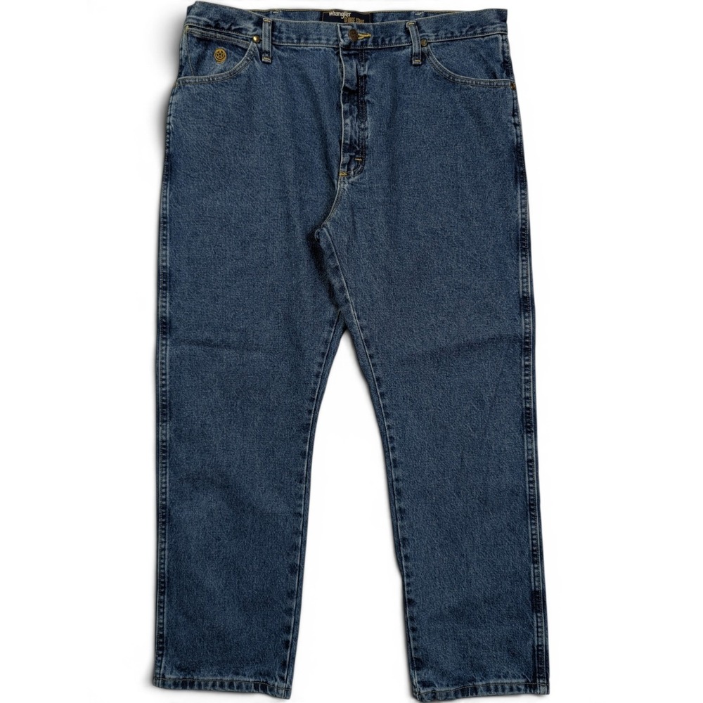 Wrangler Mens George Strait Collection Jeans 38 x 30 Relaxed Fit Blue Stone Wash